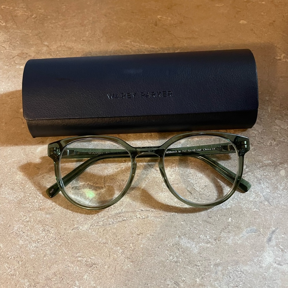 Warby Parker Eyewear glasses.